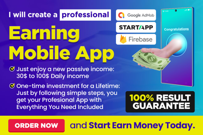 I will create a professional earning mobile app