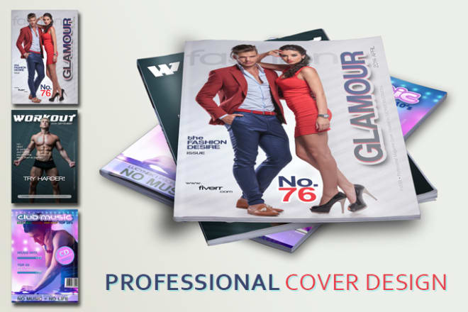 I will create a professional magazine or book cover