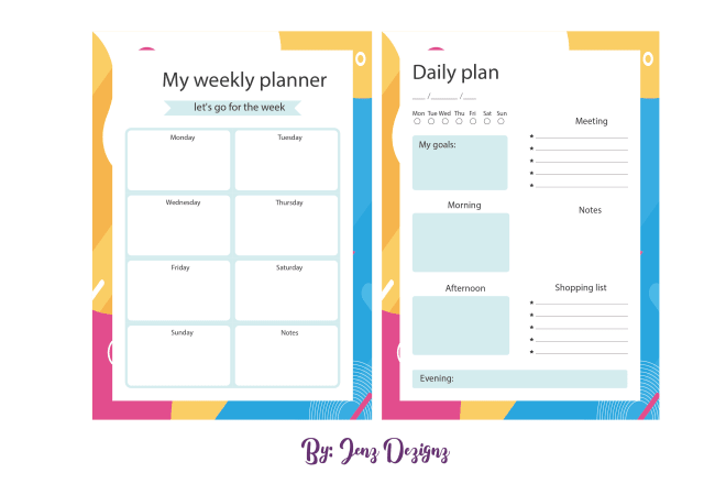 I will create any style of daily,weekly, monthly planner
