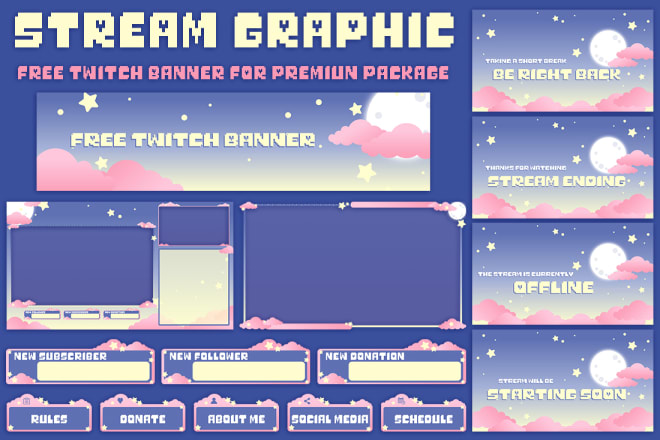 I will create premium twitch overlay, panel, screen, and facecam