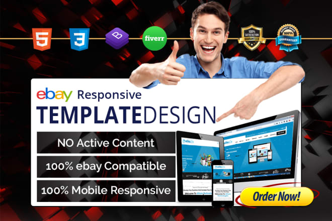 I will create professional responsive ebay listing template design
