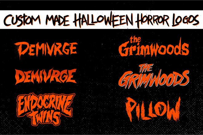 I will custom made halloween, horror styled logo