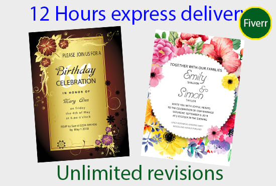 I will design any party invitation card perfectly