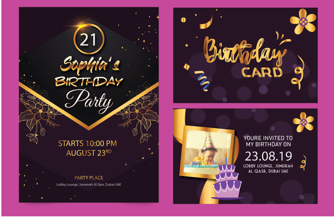 I will design birthday party invitation cards