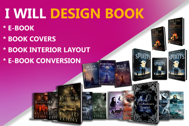 I will design book covers, interior layout, and ebook conversion