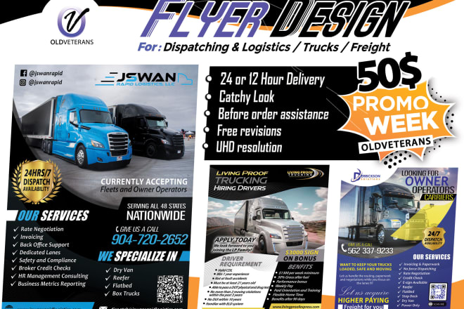 I will design dispatching logistics services trucks flyers
