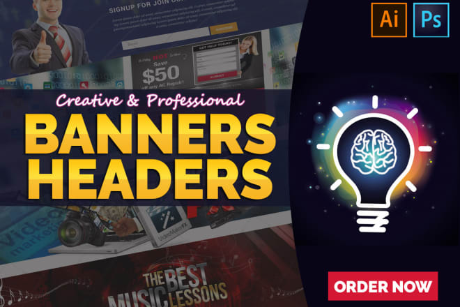 I will design high quality web banner, header or slider