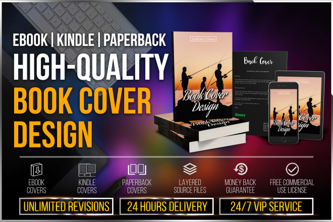 I will design professional paperback book cover or ebook cover