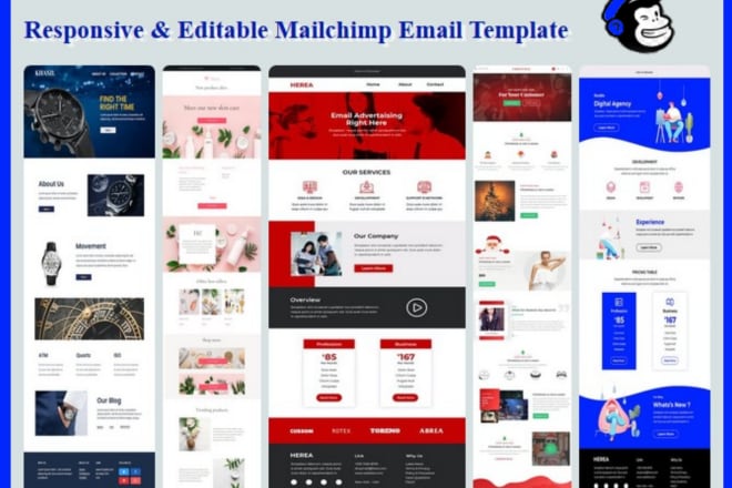 I will design responsive editable mailchimp email template in 8 hrs