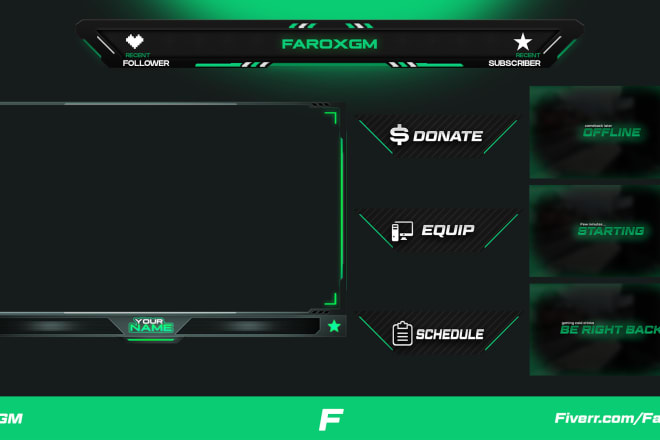 I will design twitch overlay and facecam for gamer streamer in 24h
