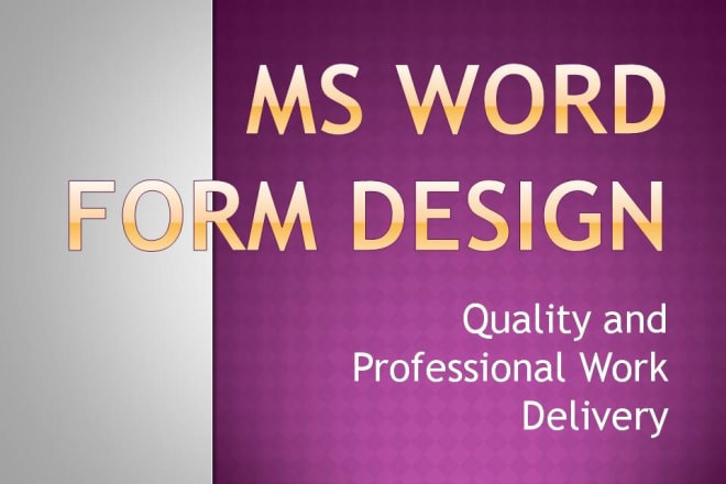 I will design,format and edit ms word document and PDF