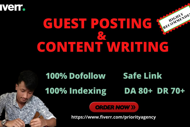 I will do guest post with high authority dofollow backlinks