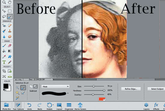 I will do image editing, photo restoration, picture editing, and old photo retouching