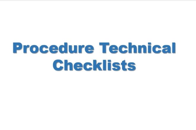 I will do inspection checklist for a specific job or process