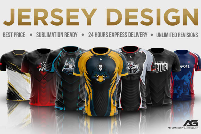 I will do print ready esports and sports jersey design