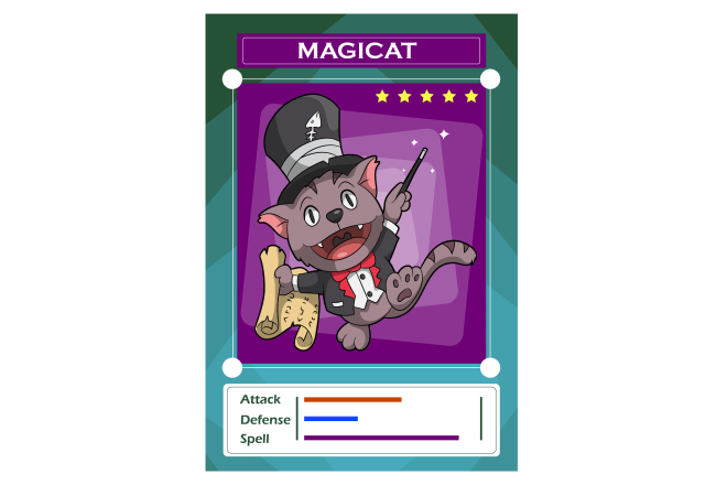 I will draw cartoon illustrations for your card game