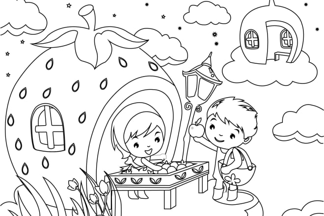 I will draw line art or coloring pages for coloring book KDP