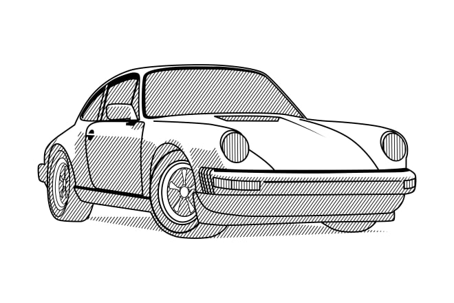 I will draw line art vector illustration of your car or any vehicle