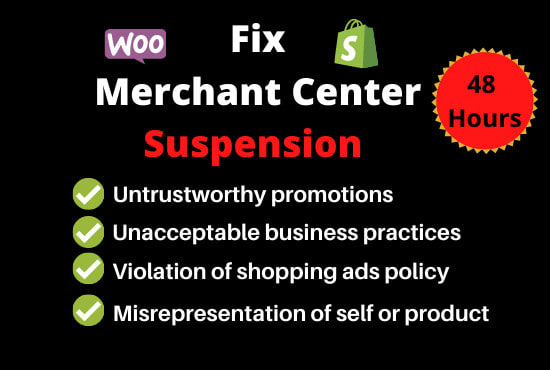 I will fix google merchant center from account suspension