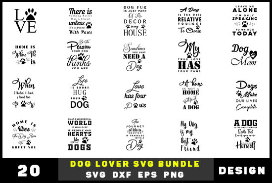 I will give you 20 dog quotes print ready tshirt design