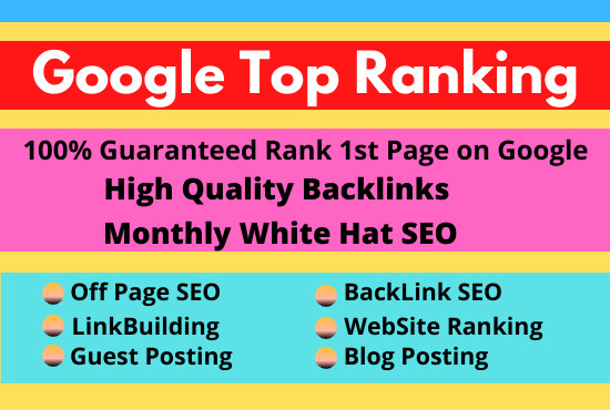 I will google top ranking for your website with white hat seo