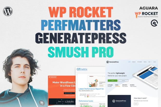 I will install wp rocket perfmatters generatepress smush and others licensed plugins