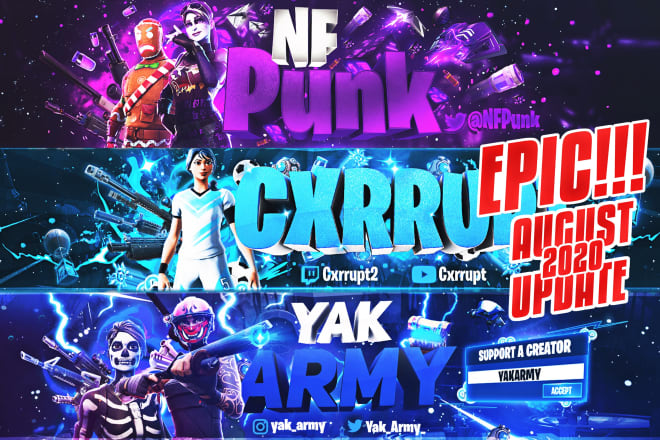 I will make a professional and esport style fortnite banner header