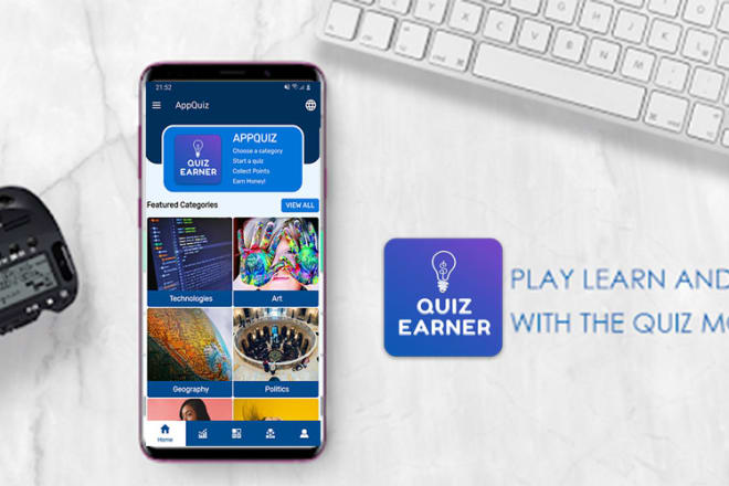 I will make quiz earning app for you