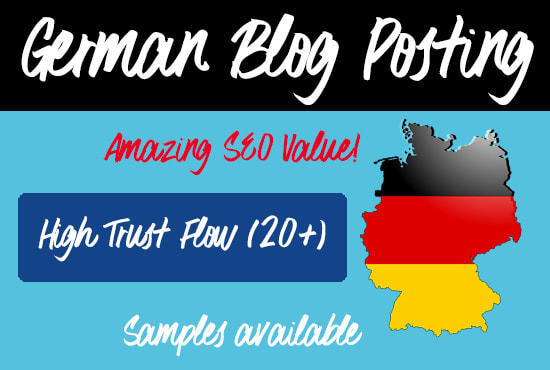 I will place a blog post on high trust flow domain rank german SEO blogs for links