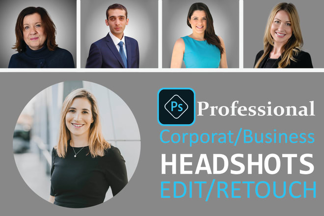 I will professionally retouch edit business headshots corporate portraits