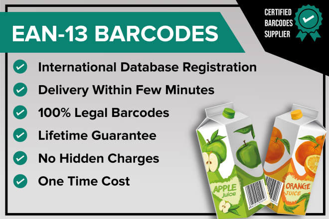 I will provide ean13 barcodes within an hour