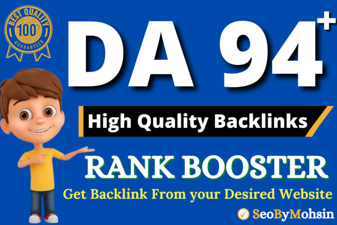 I will provide SEO dofollow backlinks from da 94 using expired domain