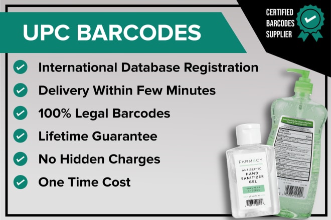 I will provide upc barcode with a lifetime guarantee