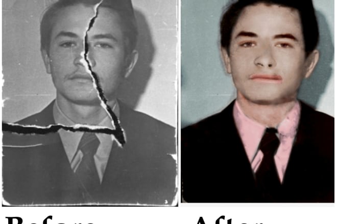 I will quickly restore,colorize and repair your old damaged photo