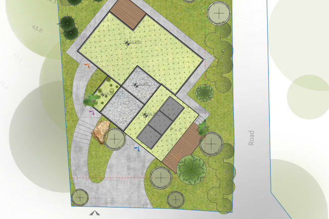 I will render a landscape or site plan in photoshop