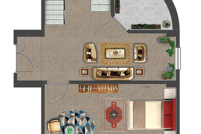 I will render your floor plans site plans and elevations on photoshop
