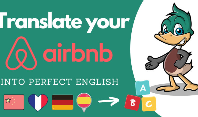 I will translate your airbnb listing into perfect english
