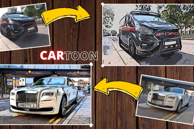I will turn your car into a cartoon or drawing at a great price