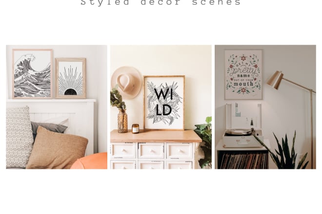 I will create mockups of your art for shop photos and instagram
