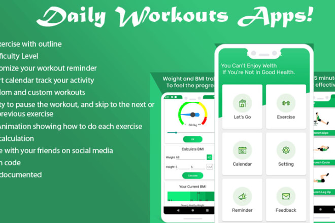 I will do daily workouts apps with animation