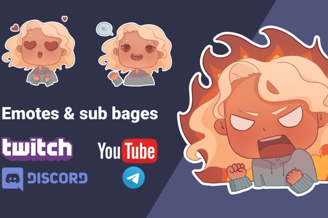 I will draw custom emotes and badges for twitch, discord