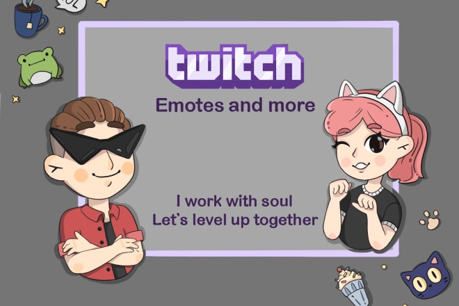 I will draw cute emoticons, stickers for twitch