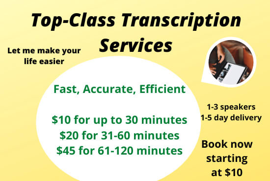 I will accurately transcribe audio and video transcription