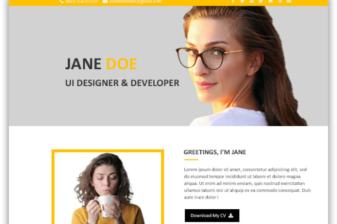 I will build personal portfolio, blog website in wordpress, HTML CSS