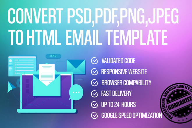 I will convert email design figma, psd, xd to html