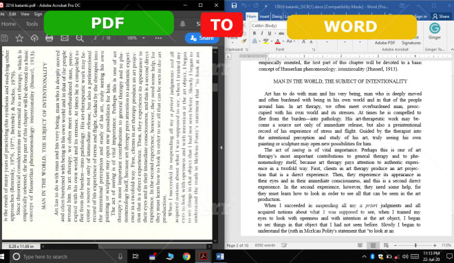 I will convert ocr, PDF, jpeg, scan to word or excel