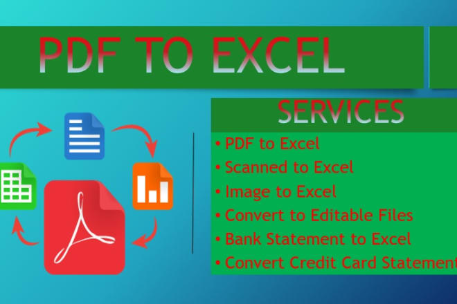 I will convert statements from PDF to excel