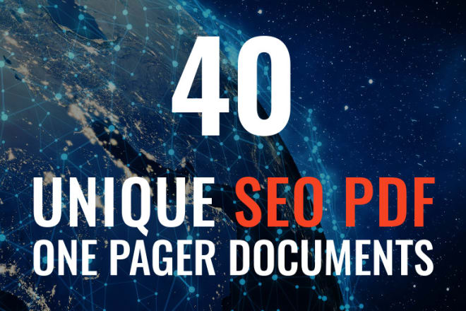 I will create 40 unique seo PDF with backlinks for your document submission campaign