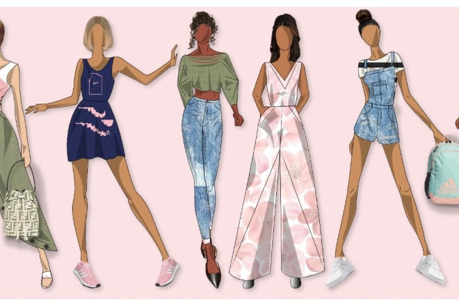I will create a collection of fashion illustrations