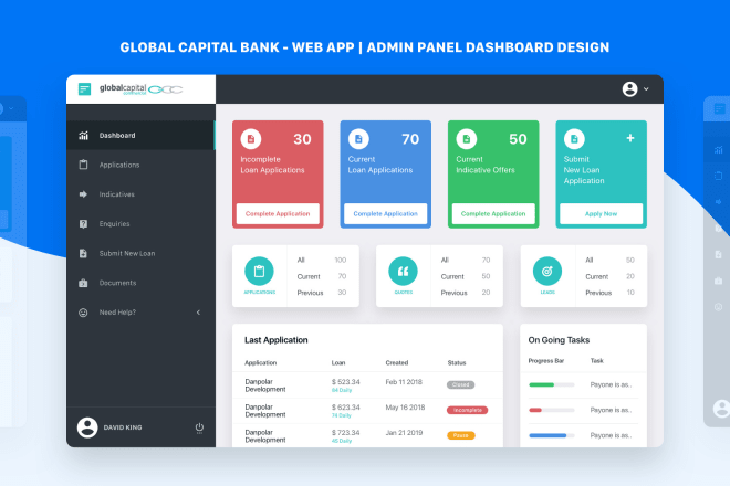 I will create a professional custom dashboard, saas web app design